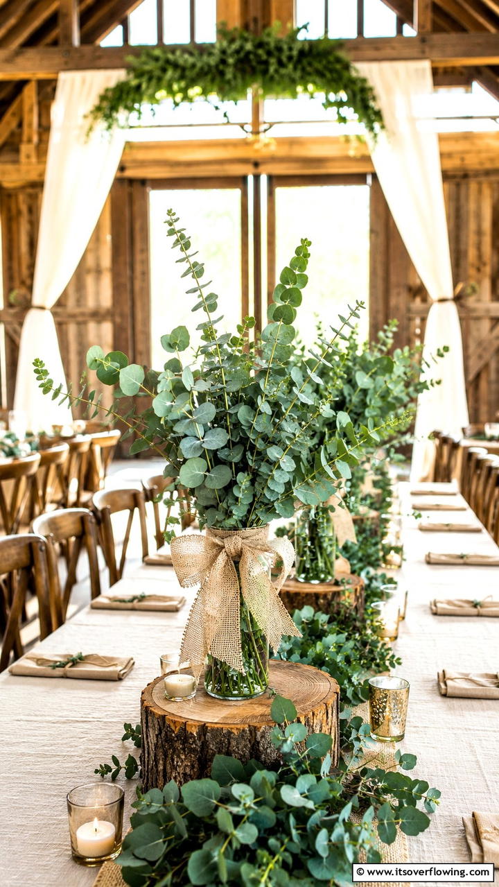 Rustic Eucalyptus Elegance - 30 Eucalyptus Wedding Centerpieces for Natural Elegance