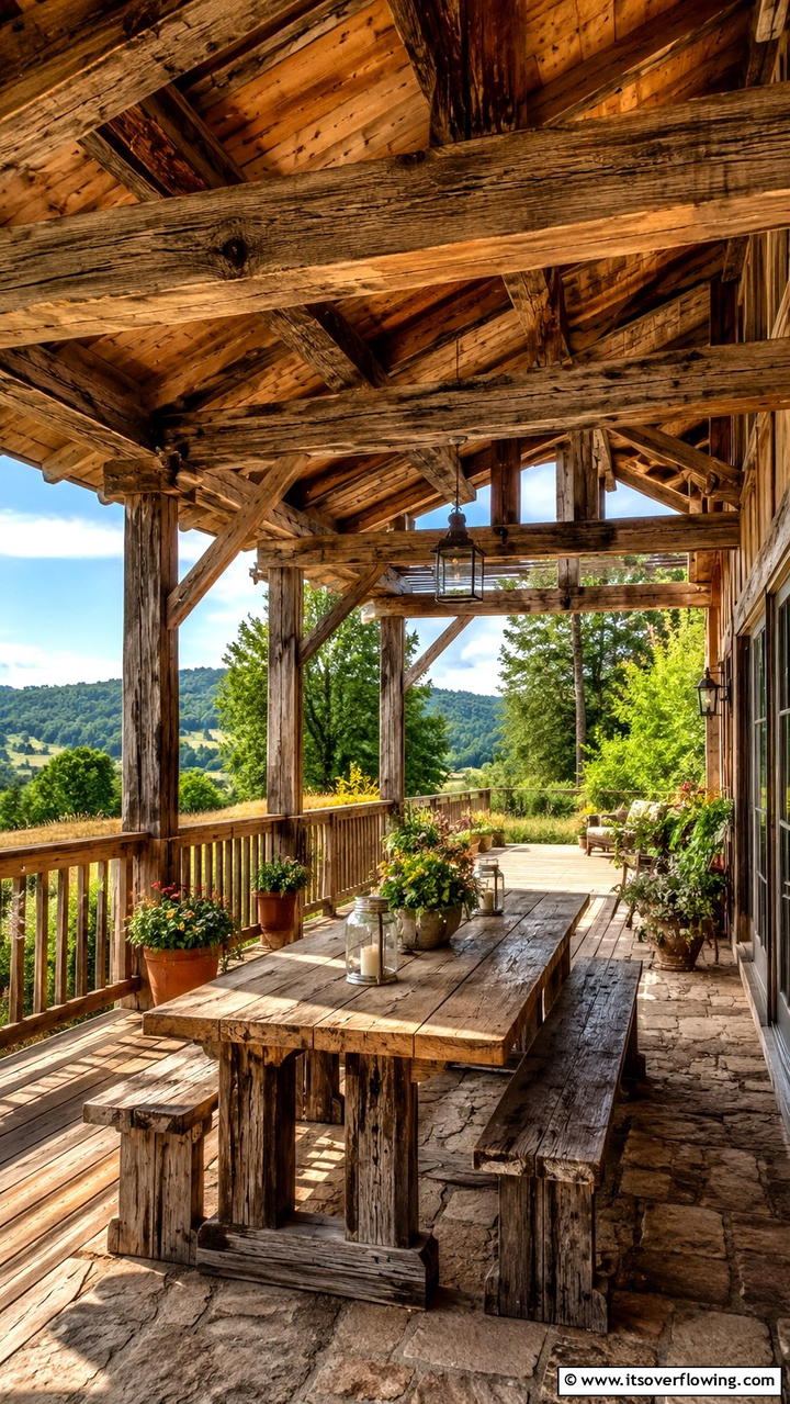 Rustic Exposed Beams - 30 Deck Roof Ideas for Shaded Outdoor Living
