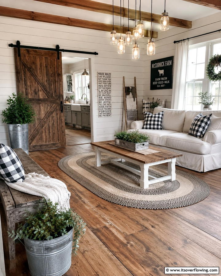 Rustic Farmhouse Ambience - 30 Small Rustic Living Room Ideas for Cozy Charm