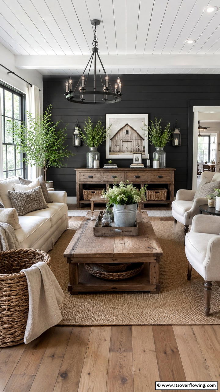 Rustic Farmhouse Appeal - 30 Black Shiplap Wall Ideas for Timeless Interior Accents