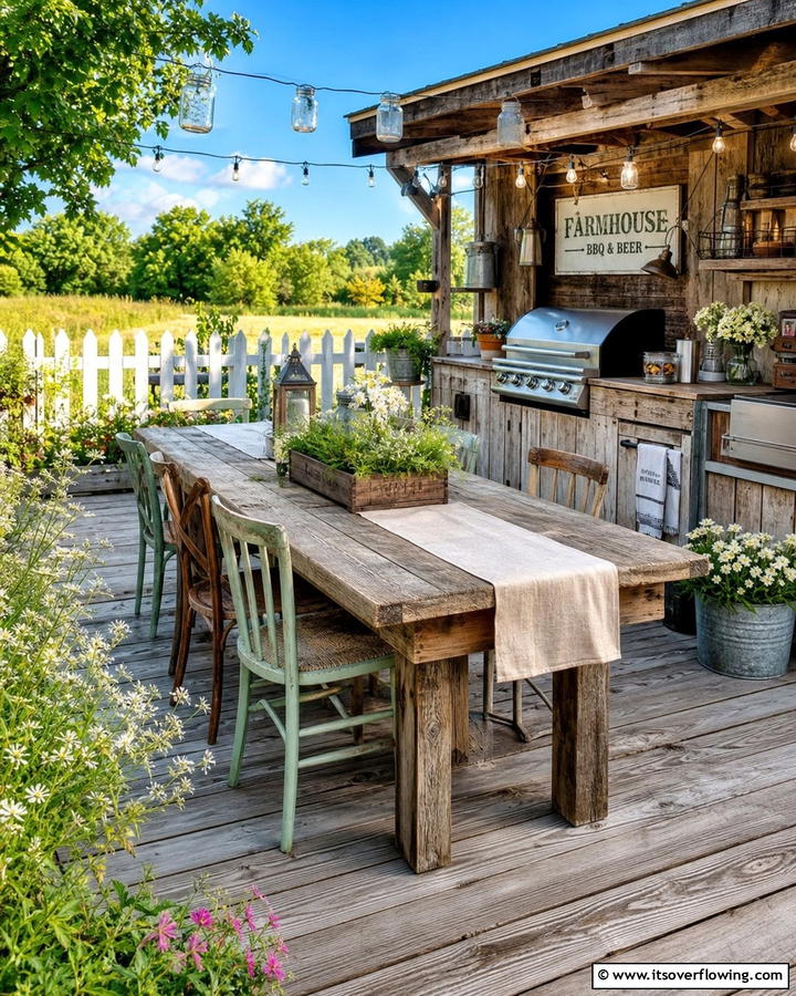 Rustic Farmhouse BBQ Experience - 21 BBQ Area Ideas for the Ultimate Outdoor Cooking Experience