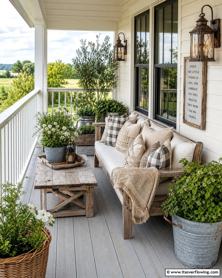 Rustic Farmhouse Balcony - 20 Second Story Balcony Ideas for Stunning Views