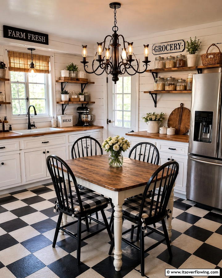 Rustic Farmhouse Chandeliers - 30 Small Kitchen Lighting Ideas to Brighten Compact Spaces