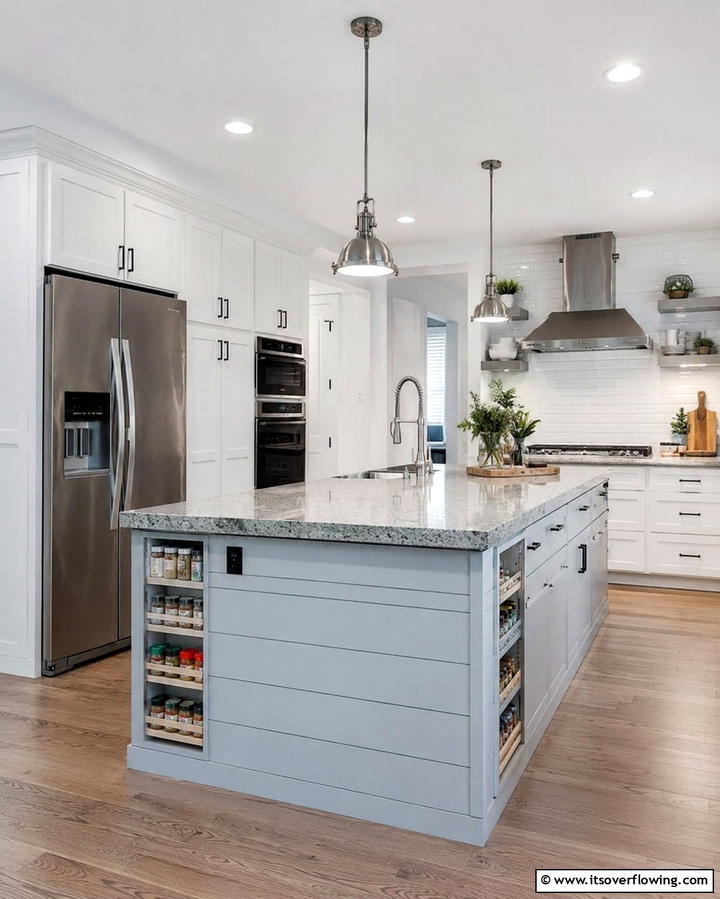 Rustic Farmhouse Charm - 25 Shiplap Kitchen Island Ideas for a Farmhouse Feel