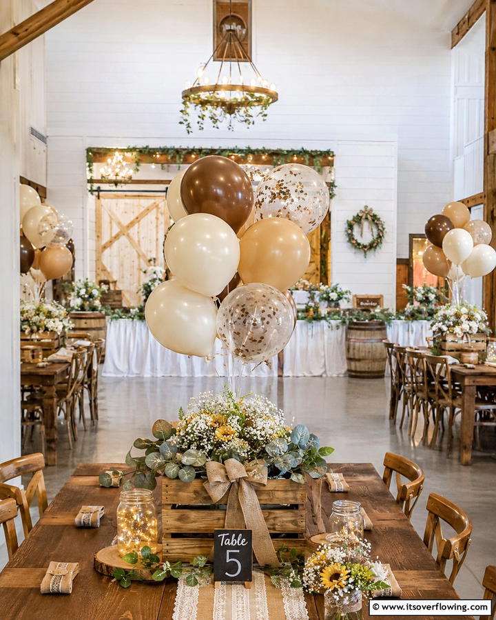 Rustic Farmhouse Charm - 25 Stunning Balloon Centerpiece Ideas for Any Event