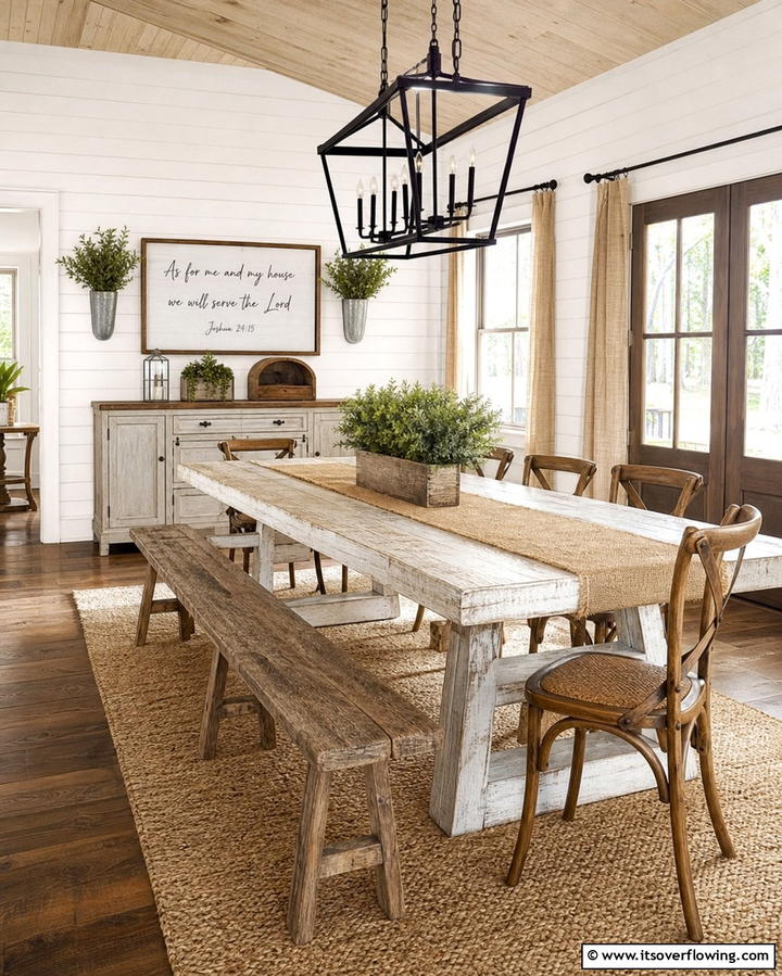 Rustic Farmhouse Dining Room - 25 Modern Dining Room Ideas for a Stylish Space
