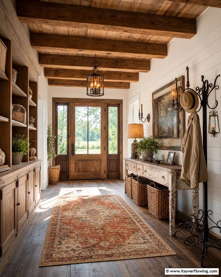 Rustic Farmhouse Foyer - 21 Entryway Ideas to Create a Welcoming First Impression
