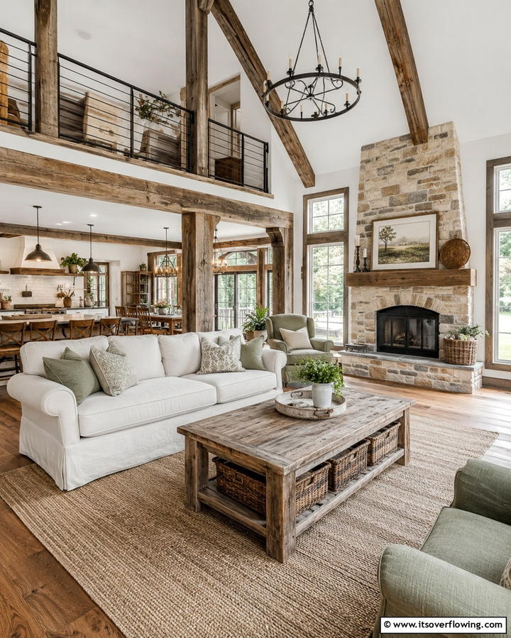 Rustic Farmhouse Living - 30 Barndominium Interior Ideas for Spacious Living Designs