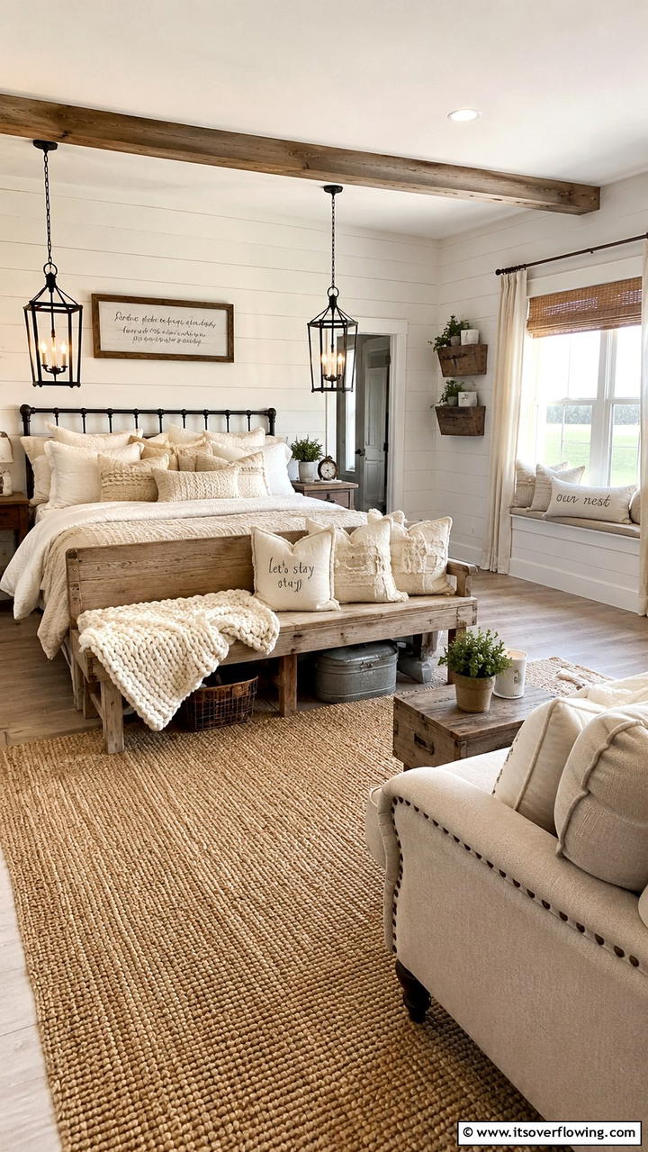 Rustic Farmhouse Lounge - 30 Bedroom Sitting Area Ideas for Relaxation & Style