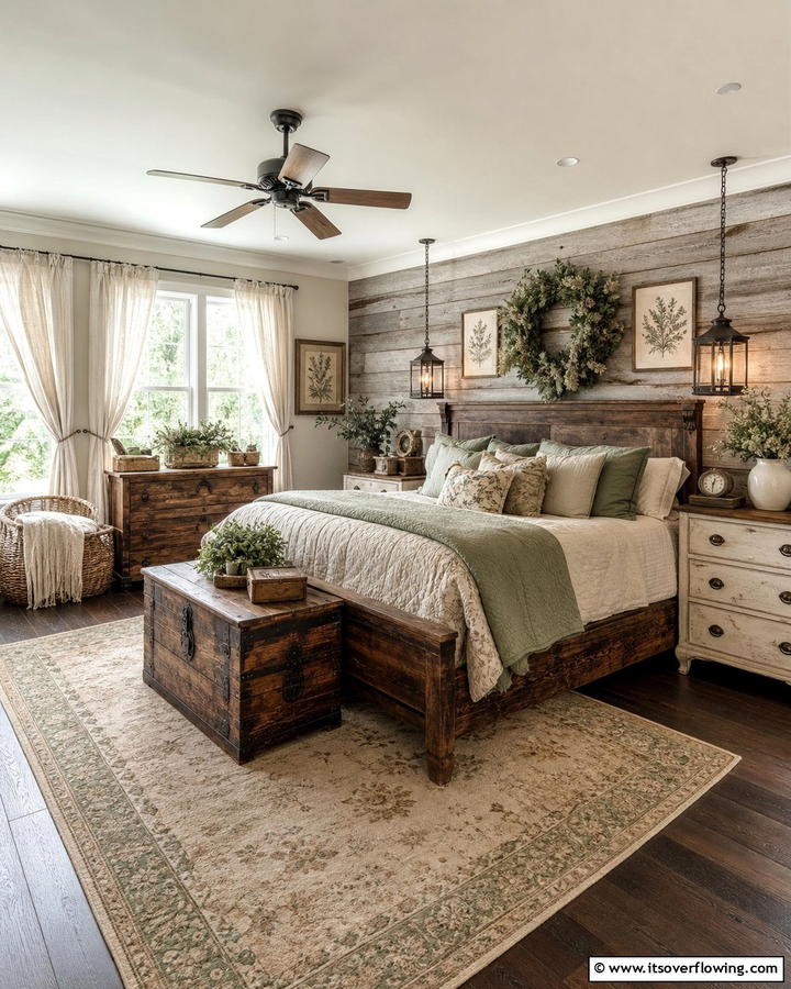 Rustic Farmhouse Sanctuary - 21 Inspiring Bedroom Decor Ideas for a Cozy Retreat