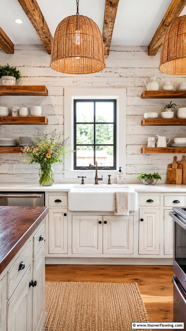 Rustic Farmhouse Style - 21 Modern White Kitchen Backsplash Ideas for Style