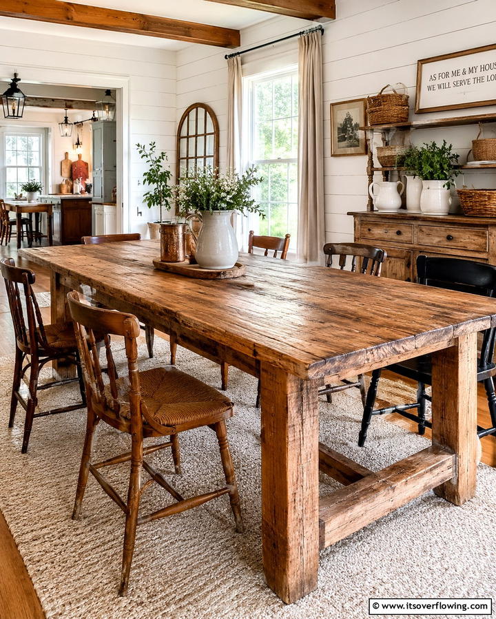 Rustic Farmhouse Table - 30 Innovative Table Design Ideas for Functional Spaces