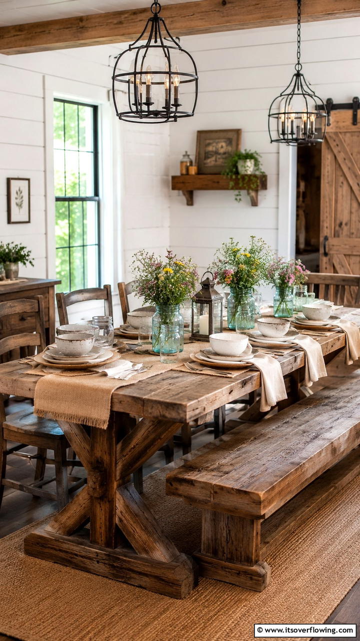 Rustic Farmhouse Table Setting - 21 Creative Table Setting Ideas for Every Occasion