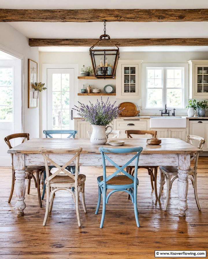 Rustic Farmhouse Table - 25 Small Kitchen Table Ideas for Cozy Meals