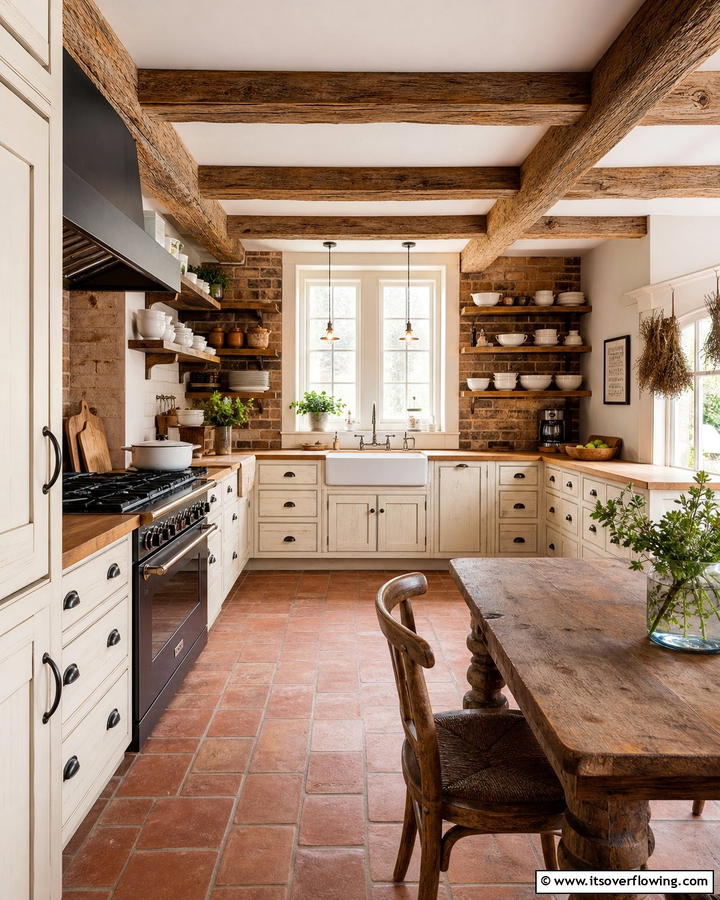 Rustic Farmhouse U Shaped Kitchen - 30 U-Shaped Kitchen Ideas for Optimal Layout and Storage