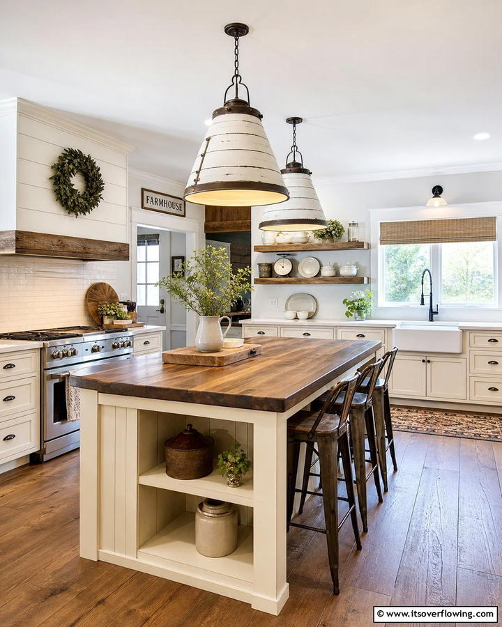 Rustic Farmhouse Warmth - 30 Kitchen Island Lighting Ideas to Illuminate Your Space