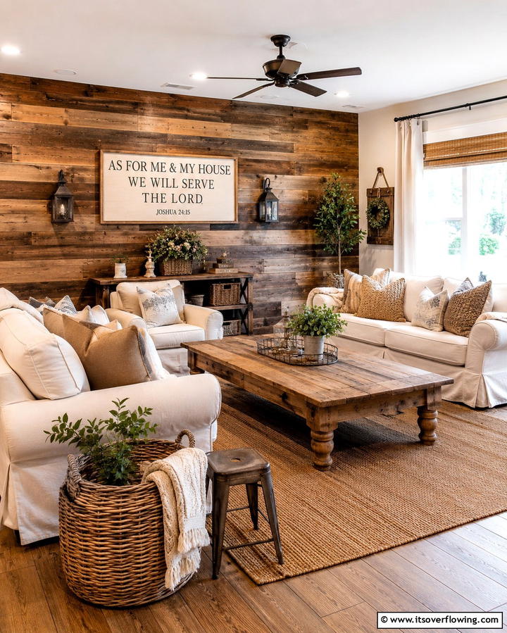 Rustic Farmhouse Warmth - 30 Pinterest Living Room Decor Ideas for 2024 Trends