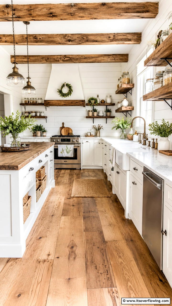 Rustic Farmhouse White - 21 Timeless White Kitchen Ideas for a Clean, Bright Look