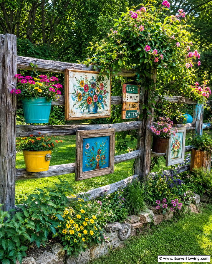 Rustic Fence Art Backdrop - 30 Split Rail Fence Ideas for Rustic Outdoor Boundaries