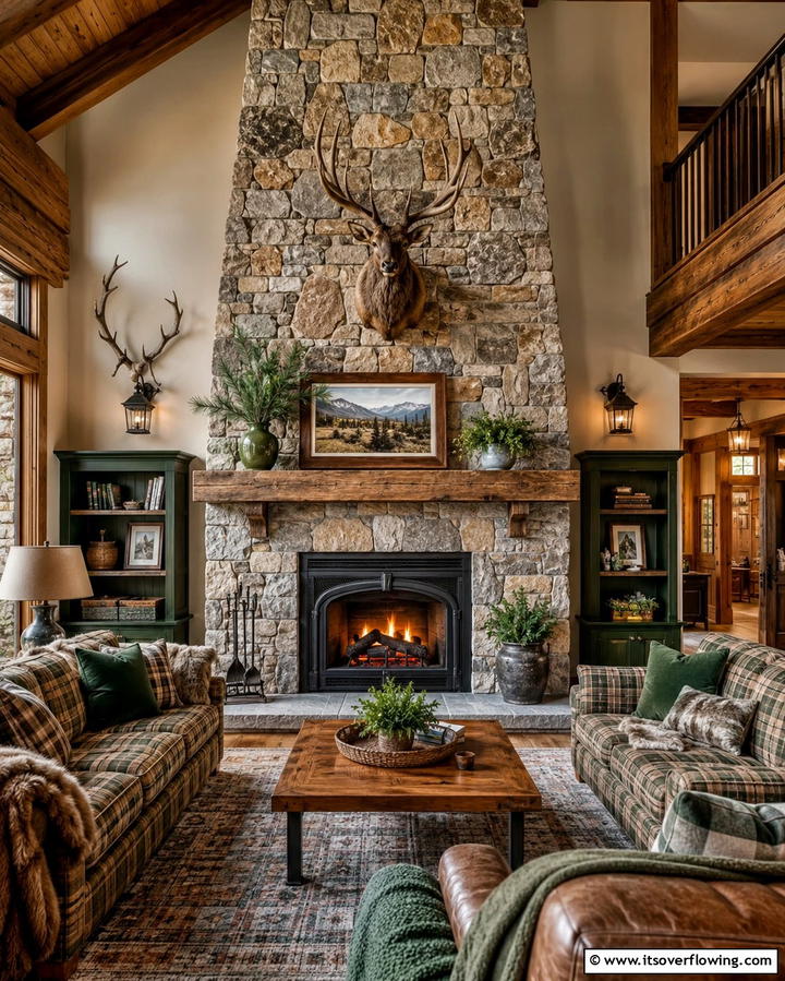 Rustic Fieldstone Fireplace - 20 Traditional Fireplaces for a Classic Home