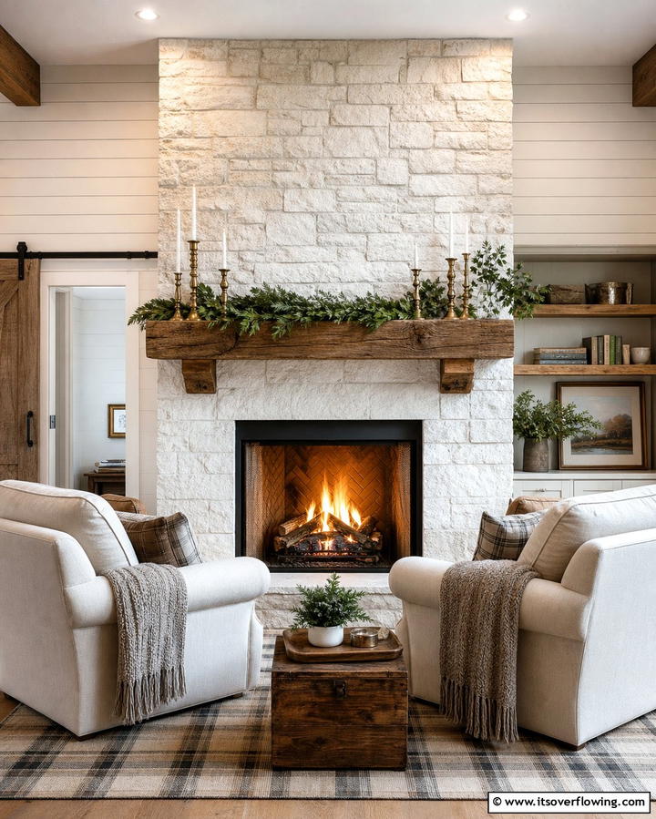 Rustic Fireplace Nook - 25 Inviting Living Room Nook Ideas for Cozy Spaces