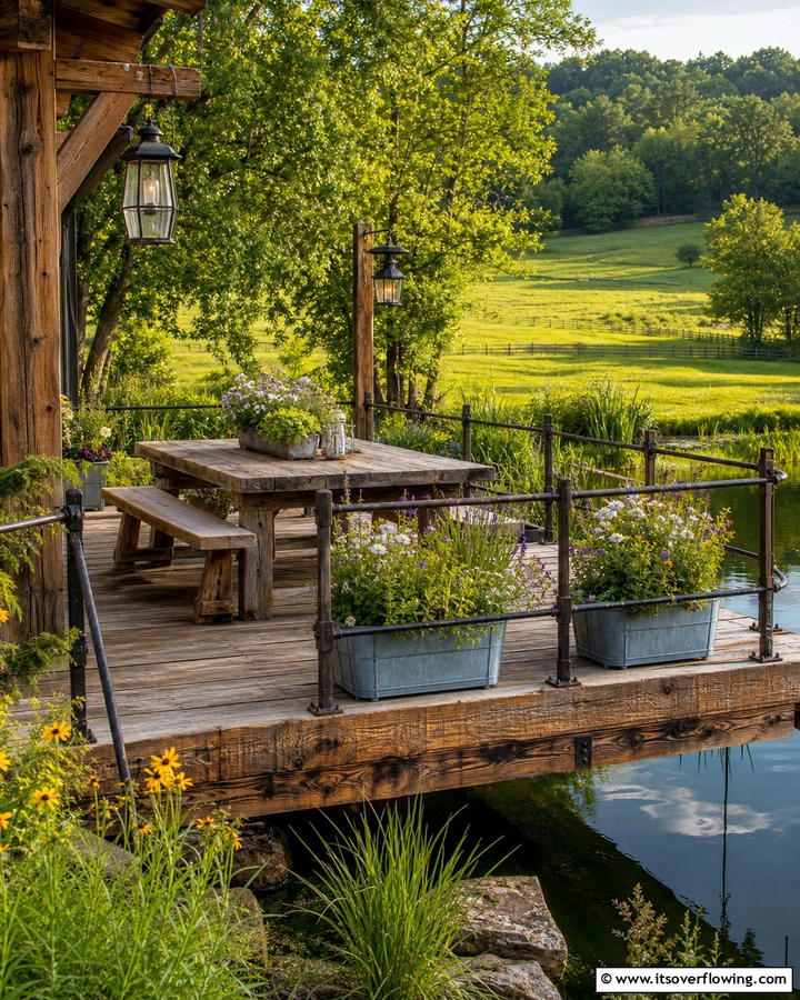Rustic Floating Deck - 30 Floating Deck Ideas for Modern Backyard Designs