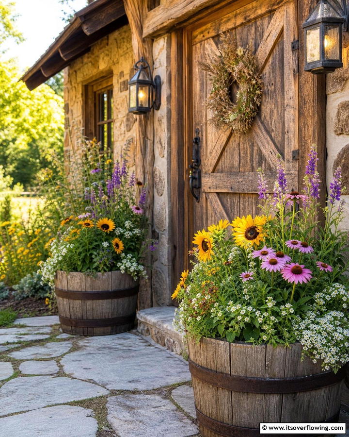 Rustic Floral Arrangement - 21 Front Door Plants for a Welcoming and Lush Entryway