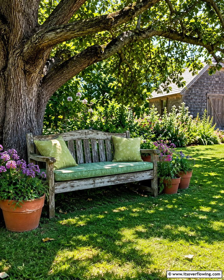 Rustic Garden Bench - 25 Shady Garden Ideas for Lush, Cool Spaces