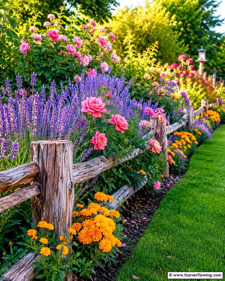Rustic Garden Border - 30 Split Rail Fence Ideas for Rustic Outdoor Boundaries