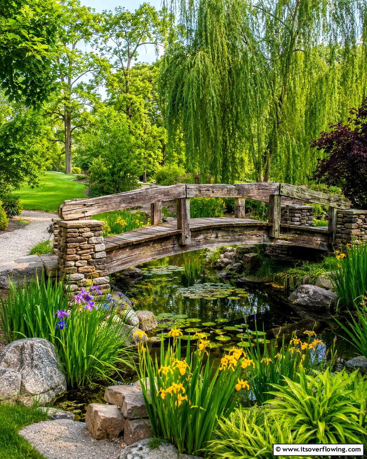 Rustic Garden Bridge - 30 Rustic Landscaping Ideas for Natural Yard Beauty