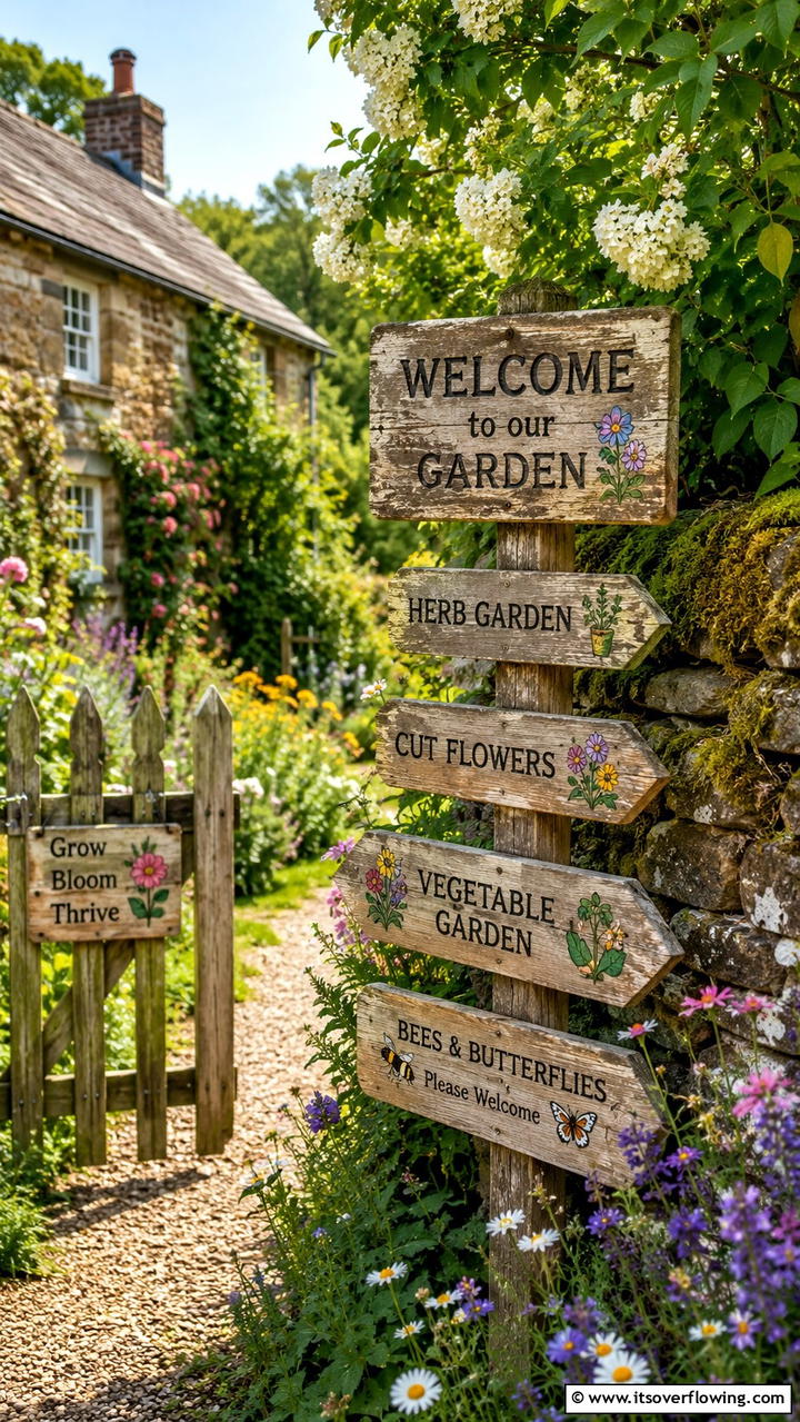 Rustic Garden Signage - 30 Garden Art Ideas to Personalize Your Outdoor Space