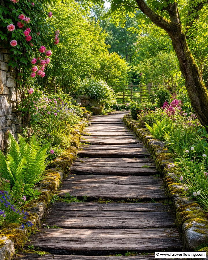 Rustic Garden Walkway - 30 Wooden Walkway Ideas for Gardens and Outdoor Paths