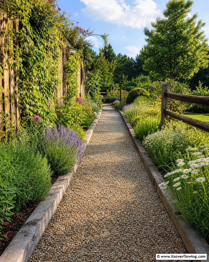Rustic Gravel Walkway - 30 Stunning Garden Path Ideas to Guide Your Landscape