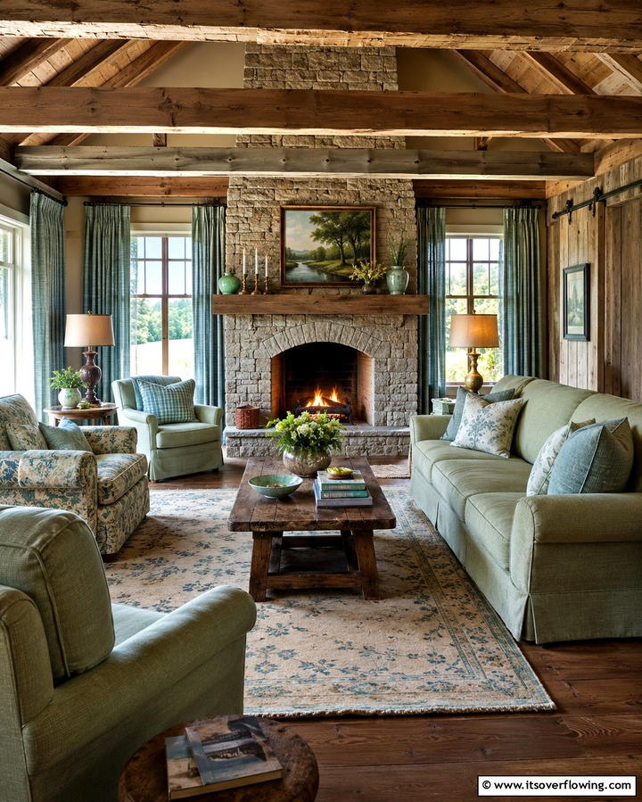 Rustic Green Tranquility - 30 Refreshing Blue and Green Color Combos for Home Decor
