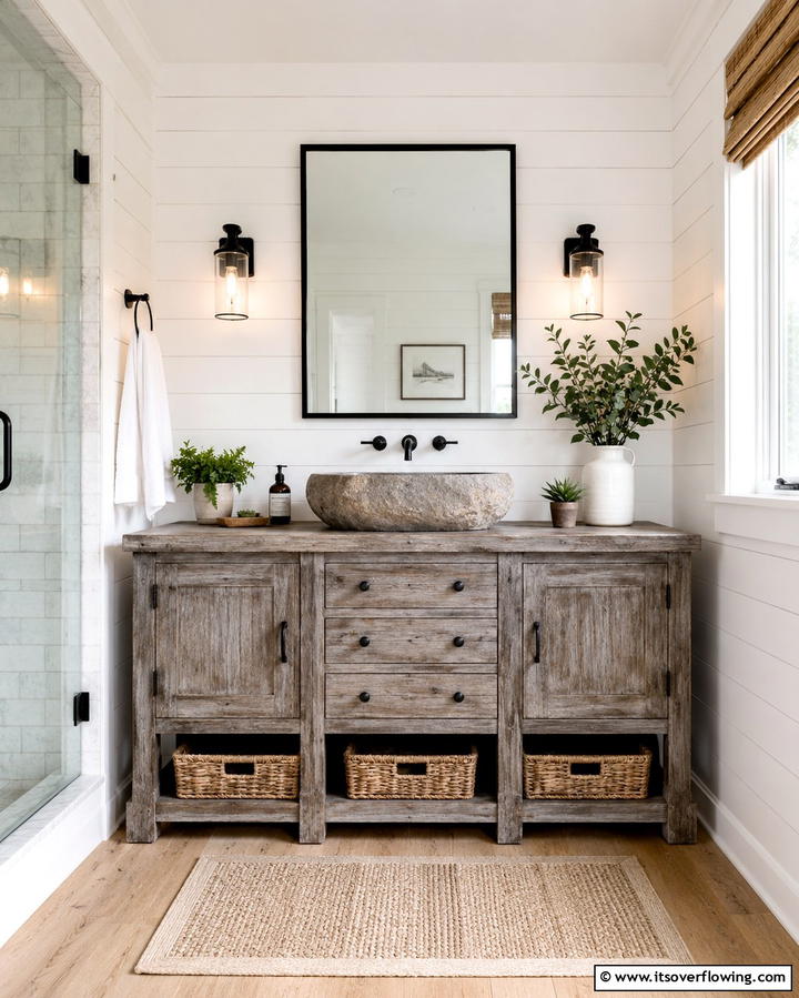 Rustic Grey Wood Vanity - 25 Grey Bathroom Vanity Design Ideas for Modern Homes