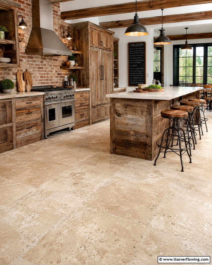 Rustic Honed Marble - 25 Marble Kitchen Floor Ideas for Timeless Elegance