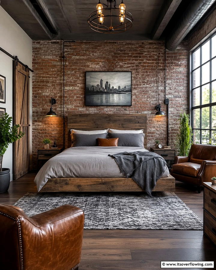 Rustic Industrial Cottage Vibe - 30 Charming Cottage Bedroom Decor Ideas for a Rustic Retreat