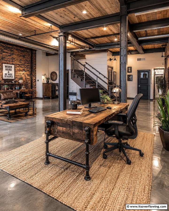 Rustic Industrial Fusion - 30 Barndominium Interior Ideas for Spacious Living Designs