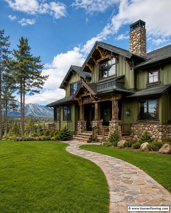 Rustic Ivy Green Revival - 30 Green Exterior Paint Colors for Curb Appeal