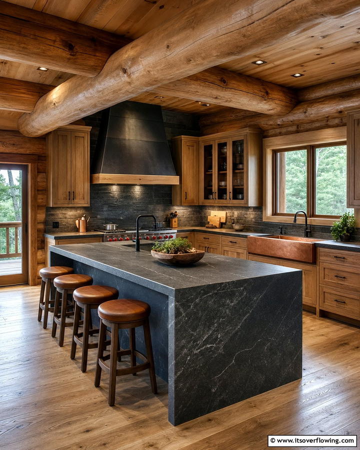 Rustic Kitchen Design - 25 Log Cabin Interior Design Ideas for Cozy Living