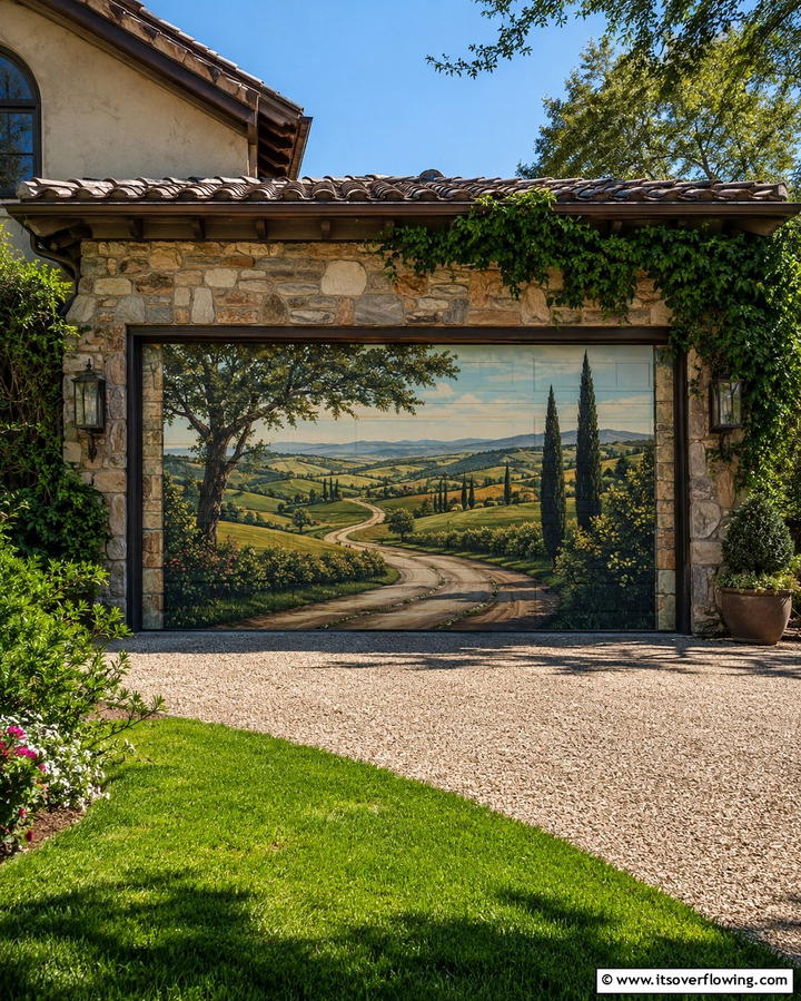 Rustic Landscape Charm - 30 Garage Door Mural Ideas for Creative Curb Appeal