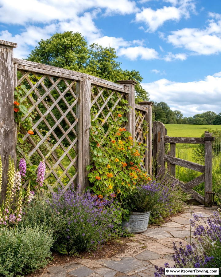 Rustic Lattice Fence - 20 Lattice Fence Ideas for a Stylish and Functional Garden