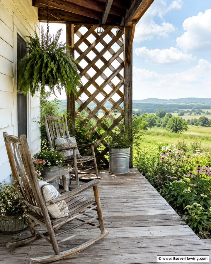 Rustic Lattice for Country Charm - 25 Innovative Deck Lattice Ideas to Enhance Outdoor Spaces