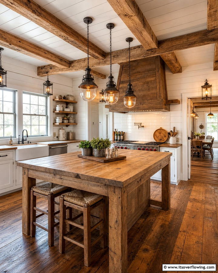 Rustic Lighting Fixtures - 21 Rustic Kitchen Concepts for Warm Farmhouse-Inspired Designs