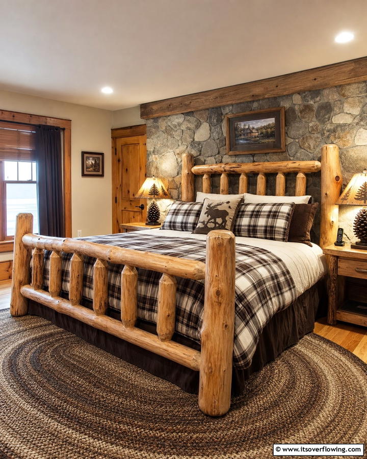 Rustic Log Bed Frames - 25 Cozy Cabin Bedroom Ideas for a Rustic Escape