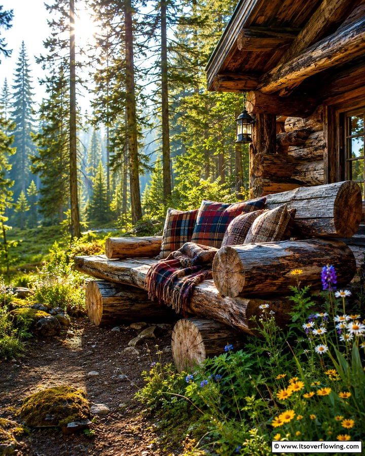 Rustic Log Cabin Nook - 25 Outdoor Reading Nook Ideas for Relaxation