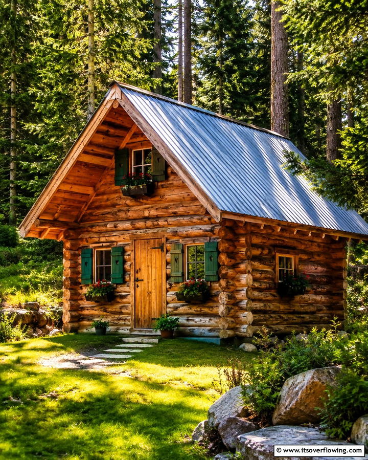 Rustic Log Cabin Shed - 25 Wood Shed Ideas for Functional and Stylish Storage