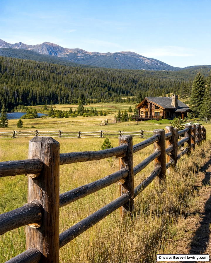 Rustic Log Fence - 25 Wood Fence Ideas to Enhance Your Outdoor Space