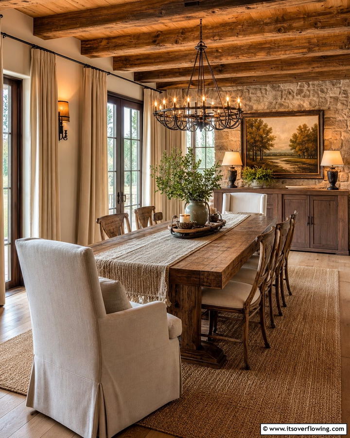 Rustic Luxe Retreat - 21 Luxury Dining Room Ideas for Elegant Entertaining