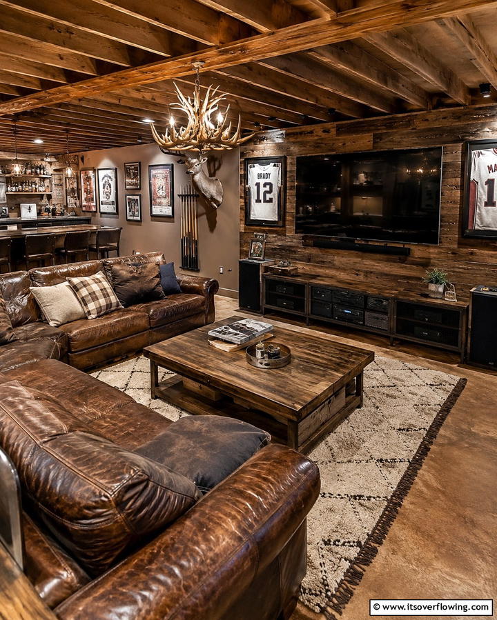 Rustic Man Cave - 25 Basement Decorating Ideas to Transform Your Space